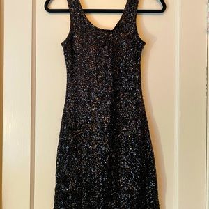 Sparkly Sequin Little Black Bodycon Dress